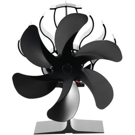 ZOLGINAH Ventilateur de Poele a Bois,6 Pales Ventilateur Poele à Bois Alimenté pour Poêle à Bois/Cheminée/Gaz/Granulés/Bûches (6 Blade Ventilateur à Chaleur Supporter)