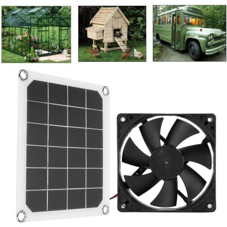 ZOLGINAH Ventilateur d'extraction de Panneau Solaire, Mini Ventilateur Solaire de Charge USB de 6V 10W pour Serre de poulailler