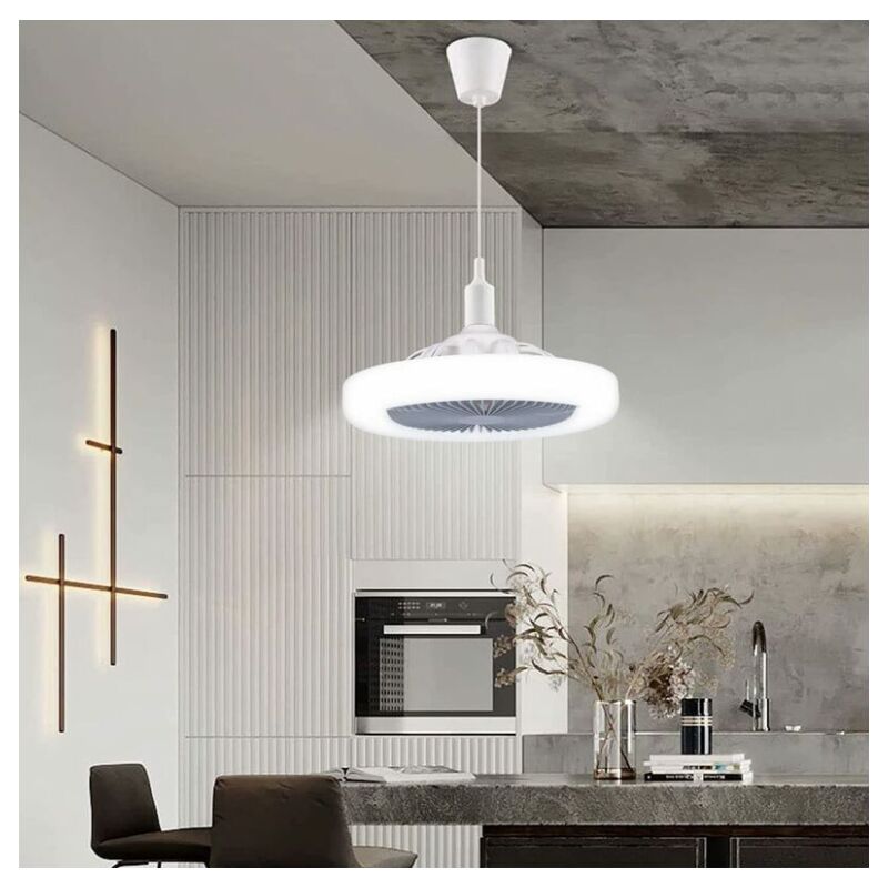 Zolginah - Ventilateur Plafond avec Lumiere,E27 30W Petit Ventilateur Silencieux Plafond,Plafonnier led Dimmable pour Chambre Cuisine Bureau