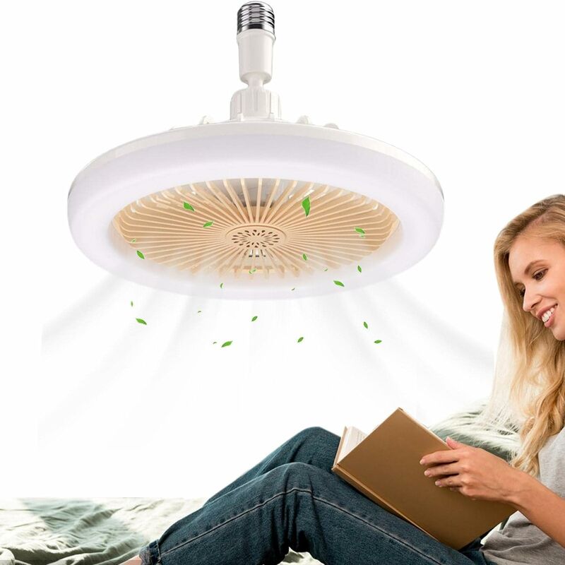 Image of ZOLGINAH Ventilatori da soffitto con luci, Ventilatore da soffitto da 25 cm con pastiglie per aromaterapia, 3 velocità, Opzione luce regolabile-Giallo