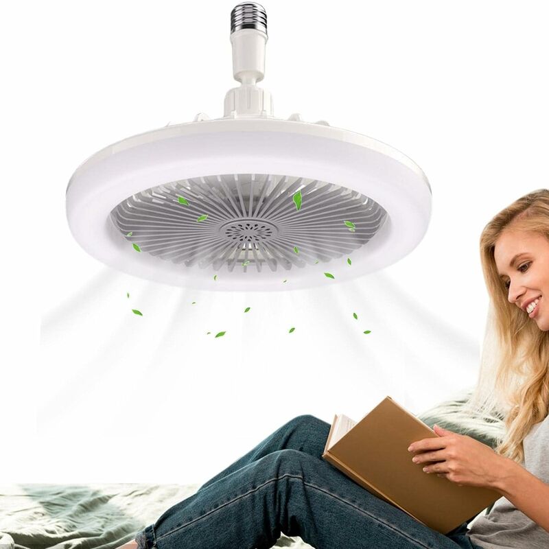 Image of Ventilatori da soffitto con luci, Ventilatore da soffitto da 25 cm con pastiglie per aromaterapia, 3 velocità, Opzione luce regolabile-Grigio