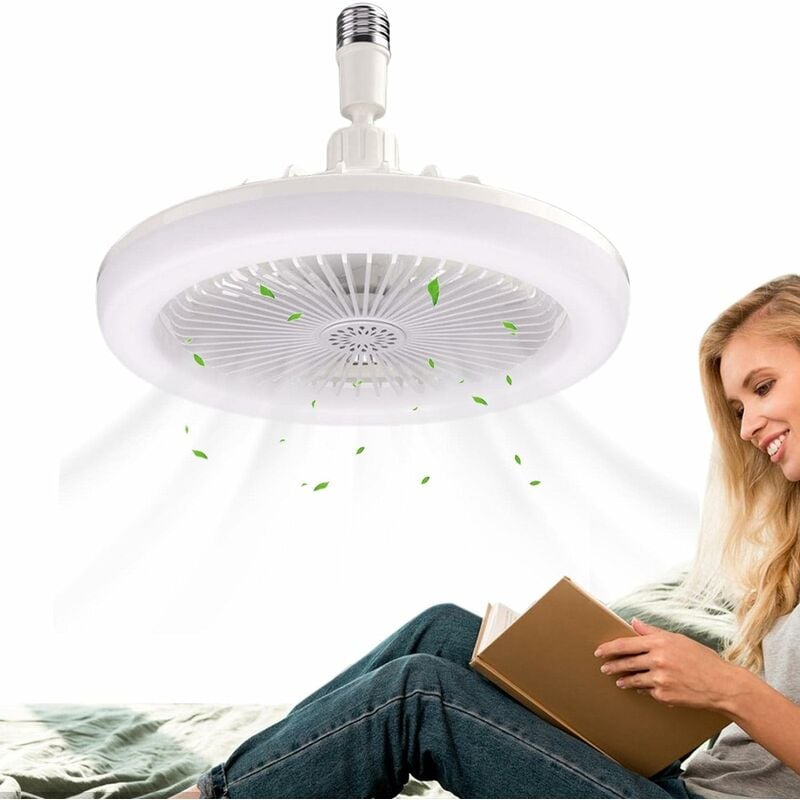 Image of ZOLGINAH Ventilatori da soffitto con luci, Ventilatore da soffitto da 25 cm con pastiglie per aromaterapia, 3 velocità, Opzione luce regolabile-Bianco