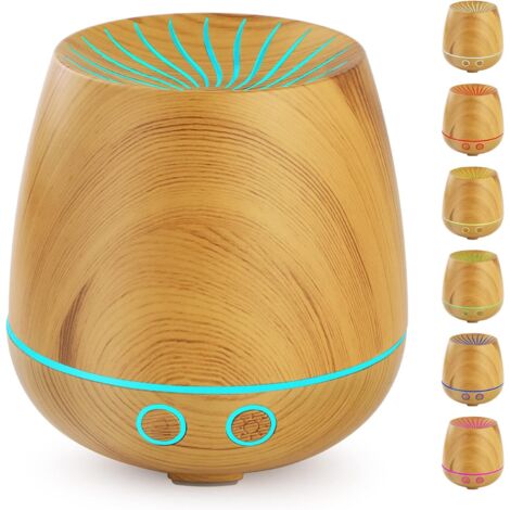 ZOLGINAHD iffuseurs d'huiles essentielles 120ML, Mini USB Diffuseur d'aromathérapie Humidificateur d'arôme à ultrasons Brume sans Eau Arrêt Automatique 7 Couleurs LED Humidificateur Brun