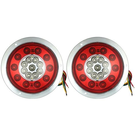 Zoll rundes 19-LED-LKW-Anhänger-LKW-Bremsstopp-Rücklicht, Chromring, 12/24 V