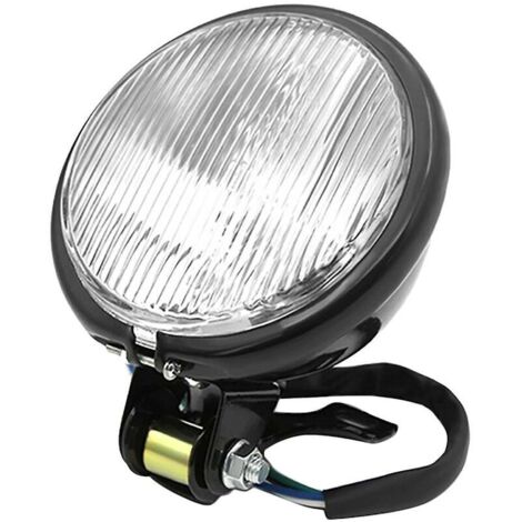 Zoll Scheinwerfer Frontleuchte Lampe Motorrad Retro Scheinwerfer Lampe Motorrad Zubehör Retro Schwarz+