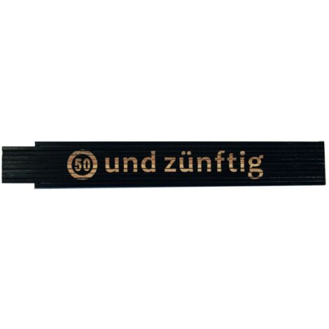 Zollstock 50 und zünftig 2 m schwarz Zollstock