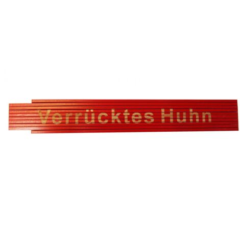 Zollstock Verrücktes Huhn 2 m rot Zollstock