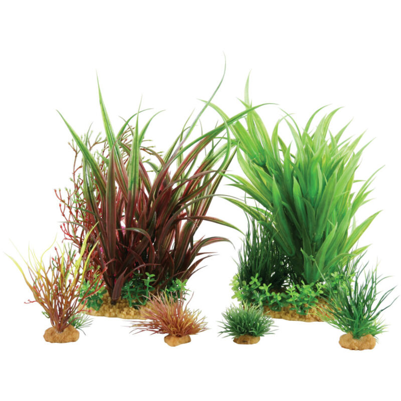 Jalaya n°3 plantes artificielles 6 pieces h 22 cm Plantkit décoration d'aquarium Zolux