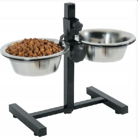 Zolux Support Inox Regolabile per Cani con Ciotole Rimovibili