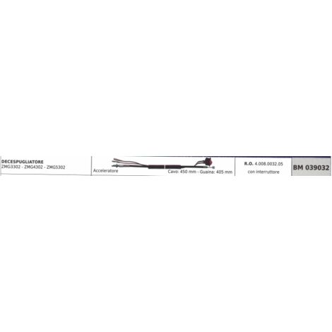 ZOMAX câble d'accélérateur ZMG3302 ZMG4302 débroussailleuse câble 450mm gaine 405mm