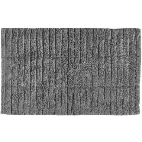 Zone Denmark Badematte Tiles, Badteppich, Badvorleger, Duschvorleger, Baumwolle, Grey, 80 x 50 cm, 13533