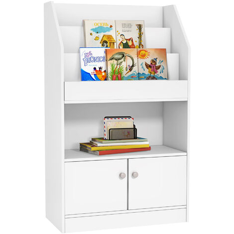  UTEX Estantería para niños, estantería de madera para niños con  almacenamiento, estantes para libros de casa de juegos, estantería de casa  de muñecas para niños y niñas, color blanco : Juguetes