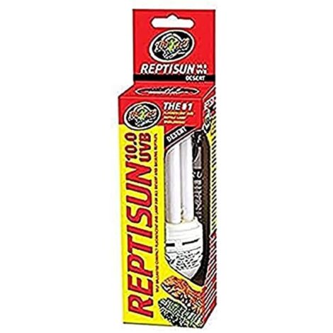 Zoo Med Reptisun - Lampada per terrari e rettilari 13 Watt, 10.0 UVB, UVA, lampadina per rettili, tartarughe, rane e piante da terrario