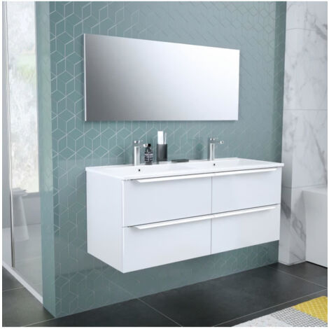 ZOOM Ensemble Meuble de salle de bain - L 120 - Blanc