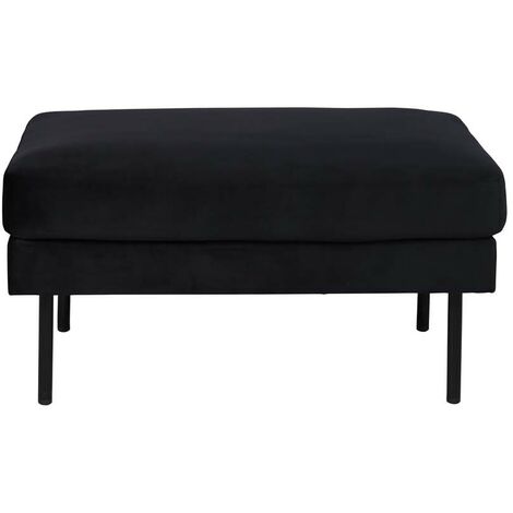 Zoom pouf velours noir.