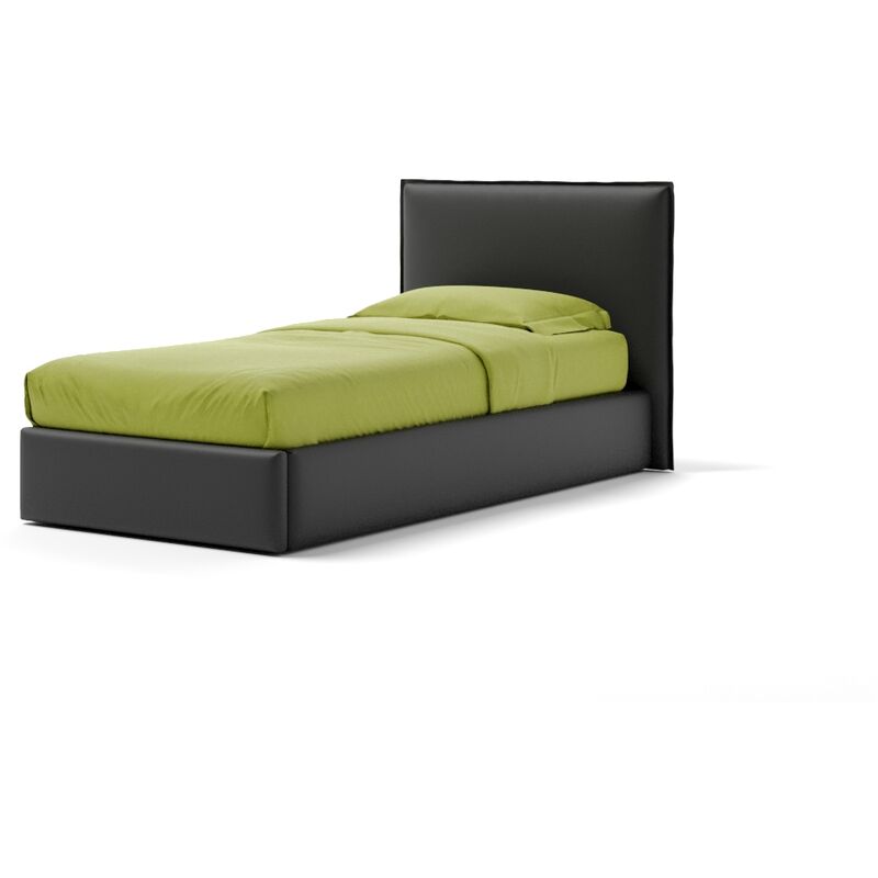 Letto Contenitore Made In Italy Cangù zoom singolo similpelle nero