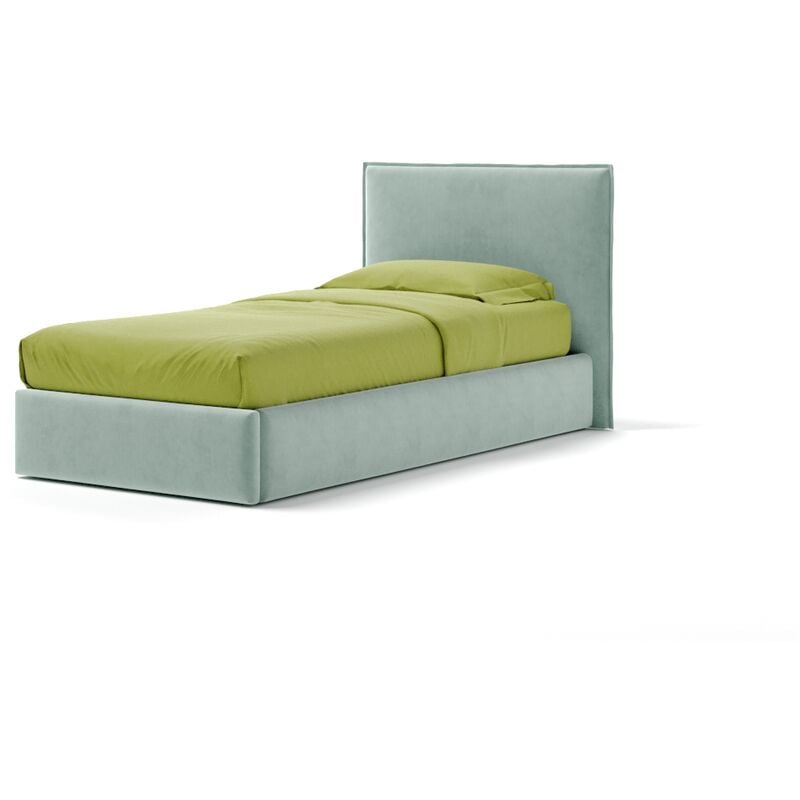 Letto Contenitore Made In Italy Cangù zoom singolo tessuto celeste