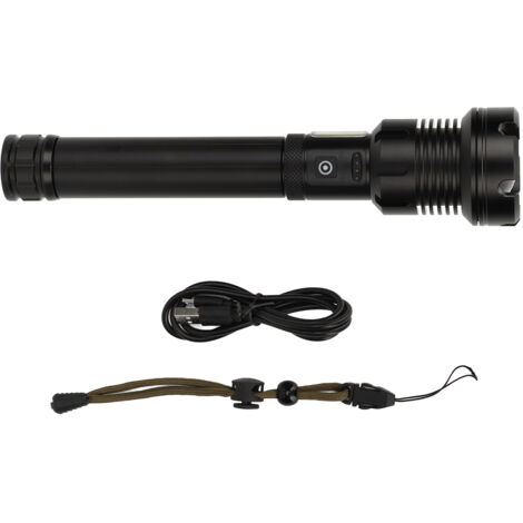 Zoombare LED-Taschenlampe mit USB-Ladegerät, COB-Rot- und Weißlicht, tragbar