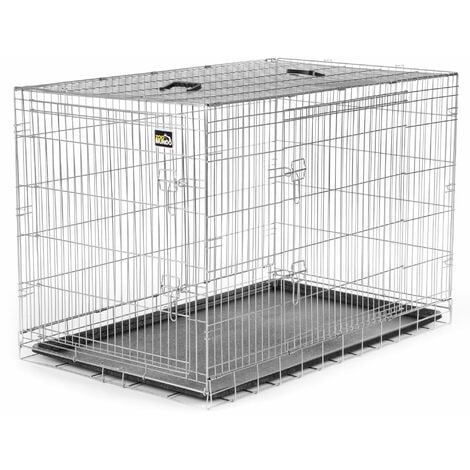 zoomundo Faltbarer Tierkäfig / Transportbox - Silber Größe XXL