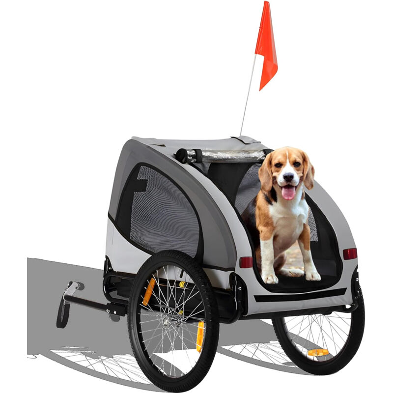 Remorque velo pour Chien - Buddy en Gris - Zoomundo