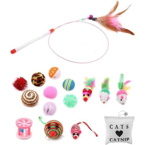 Zooroom  Set di 16 giocattoli per gatti - Set di 16 giocattoli misti