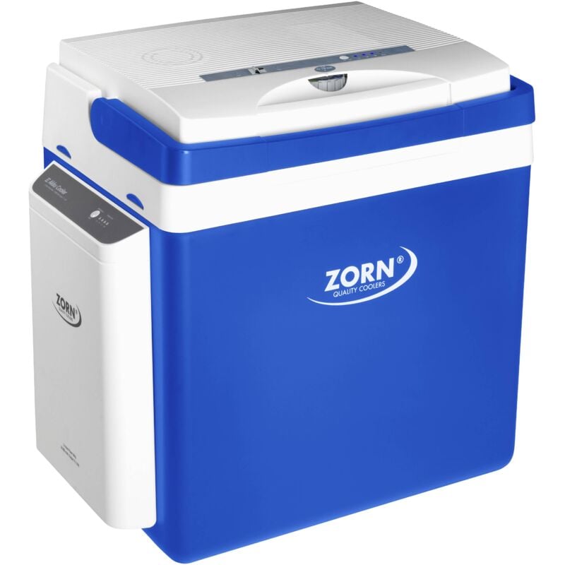 Zorn Cooler z 26 lne 7,8 Ah Glacière à batterie cee: e (a - g) thermoélectrique 12 v, 230 v dc/ac bleu-blanc 25 l Fonction de refroidissement : Del