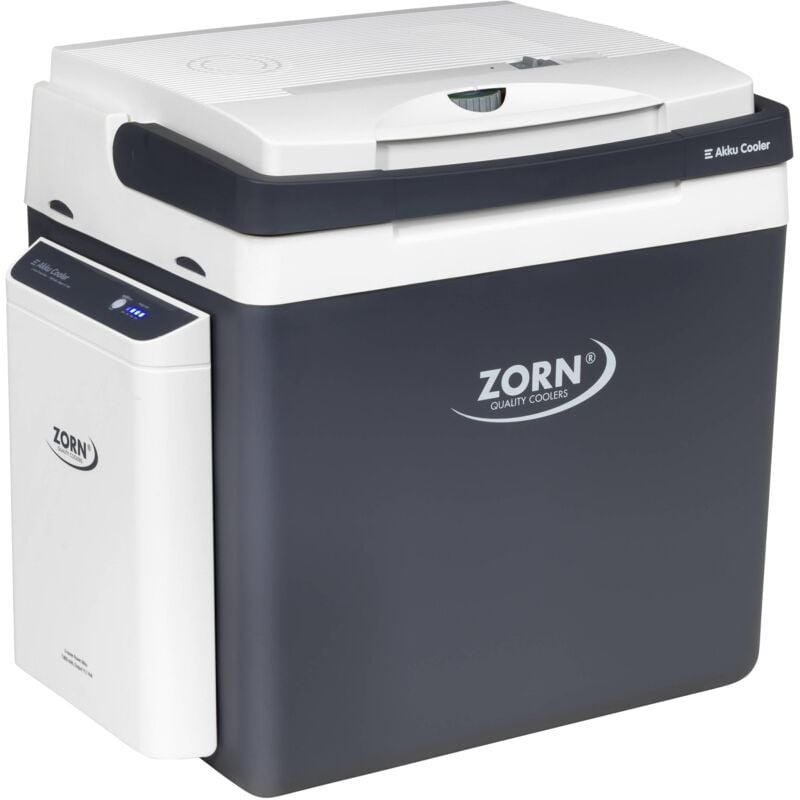 PCE - zorn Cooler z 26 lnp 7,8 Ah Glacière et compartiment chauffant à batterie cee: d (a - g) thermoélectrique 12 v, 230 v dc/ac noir/blanc 25 l