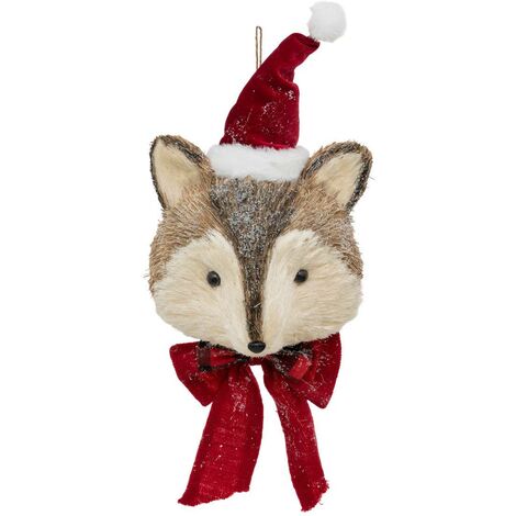 Zorro de poliespuma con gorro de Papá Noel H40cm - Feeric lights & christmas