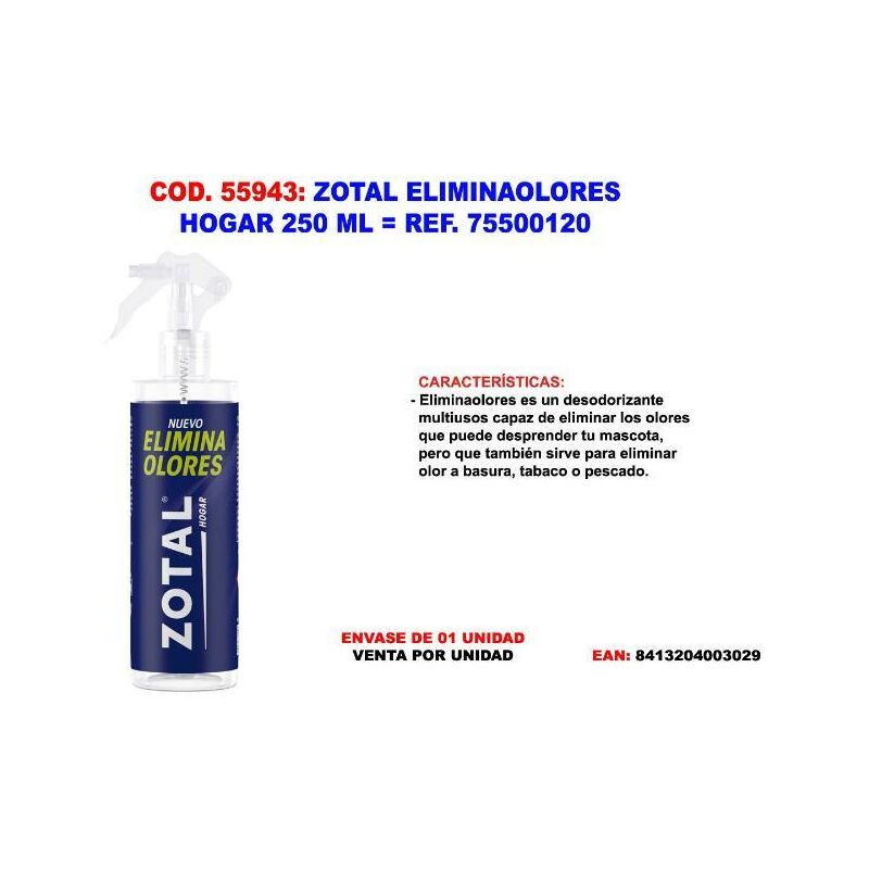 

MIBRICOTIENDA zotal eliminaolores hogar 250 ml 75500120