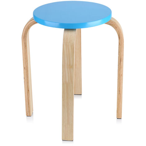 Zoternen 1 Stück rutschfester Klapphocker aus Holz, stapelbar, Bonbonfarben, Heimmöbel, Kinderzimmer-Dekor, Blau