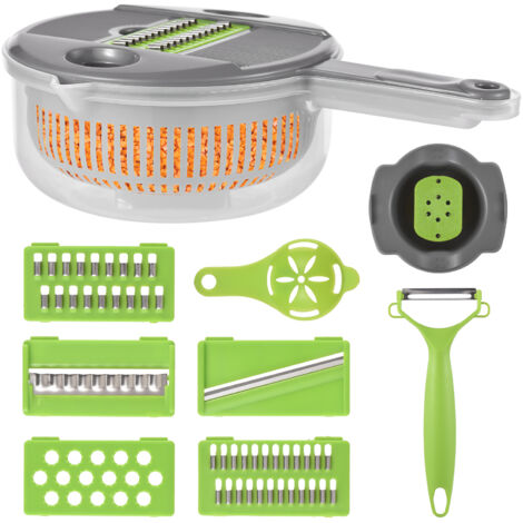 Zoternen 10-in-1 Profi-Gemüseschneider – Zwiebelschneider – Küchenmandoline – Gemüsehobel mit 5 Klingen – Kartoffel-Karotten-Knoblauch-Schneider