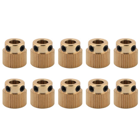 Zoternen 10 pezzi di accessori per stampante 3D, ingranaggi di trasmissione in ottone di alta qualità per estrusore MK7 MK8, 40 denti