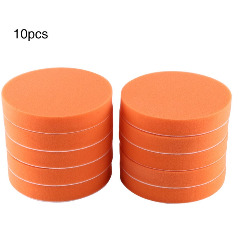 Zoternen - 10 pièces 6 '(150mm) éponge polissage polissage cire tampon Kit outil pour voiture polisseuse tampon Orange