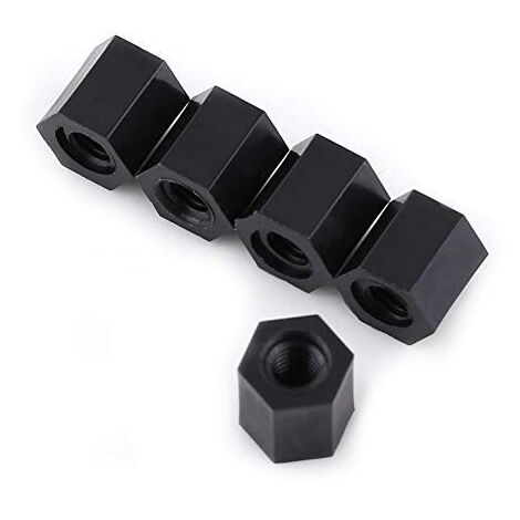 Zoternen 100 Stück Distanzbolzen M3 Innengewinde Nylon Hex Spacer Abstandsbolzen schwarz Abstandshalter m3 (M3 x 5)