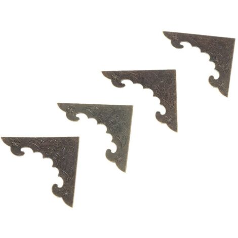 Zoternen 12 pezzi Protezioni per angoli in metallo, ferro e bronzo per scatole di legno, protezione per angoli, decorazione in stile antico per gioielli, album di ritagli e decorazioni per angoli (S)