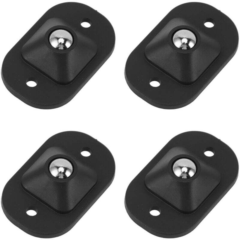 Zoternen 12pcs auto-adhésif roues roues mini pivotant en acier inoxydable pâte universelle rotation à 360 degrés poulie collante noire