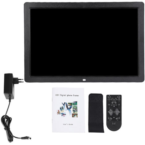 Zoternen 17 Zoll Digitaler Bilderrahmen 1440900HD Wecker Player Album Fernbedienung Schwarz EU 110‑240V