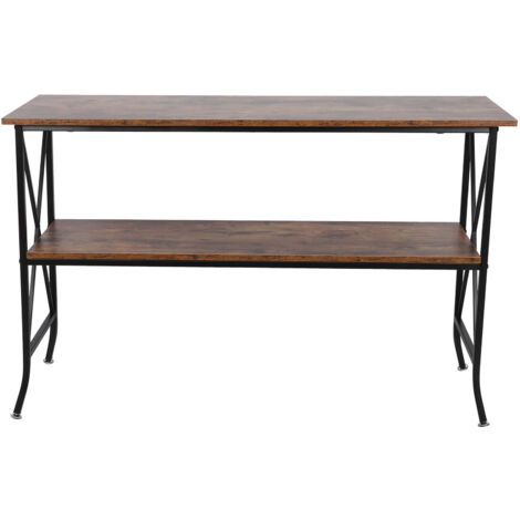 Zoternen 2-stufiger Konsolentisch, Beistellsofa, Eckschreibtisch, Nachttisch, Lesetisch, Couchtisch mit Ablage