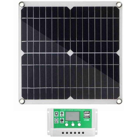 Zoternen 20 W 12 V Solarpanel-Set, Flexible Monokristalline Siliziumplatine, PV-Laderegler, Geeignet für Automobil-Yacht, Bootshaus, Garten, Schuppen, Bauernhof (60A-Controller)