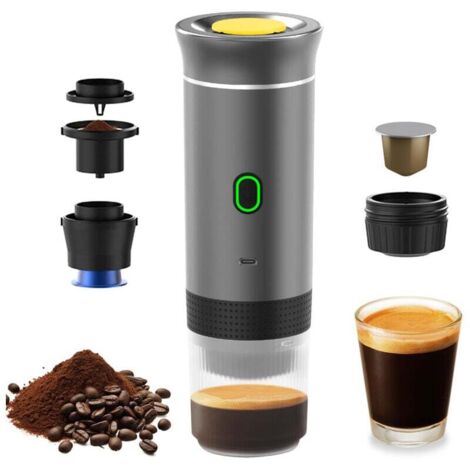 Zoternen 3 En 1 Cafetiere Expresso, Machine à Café Multi Capsules, 4 à 6 Minutes D'Auto-Chauffage, Petites Capsules, 15Bar, Grandes Capsules, Café Moulu, Cafetiere Portable Pour Bureau, Maison