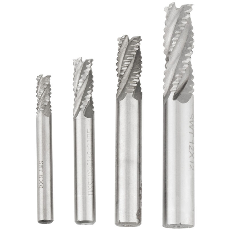 Image of 4 Stück 4 Nuten hss Schruppfräser cnc Router Bit Fräser M6/M8/M10/M12 - Zoternen