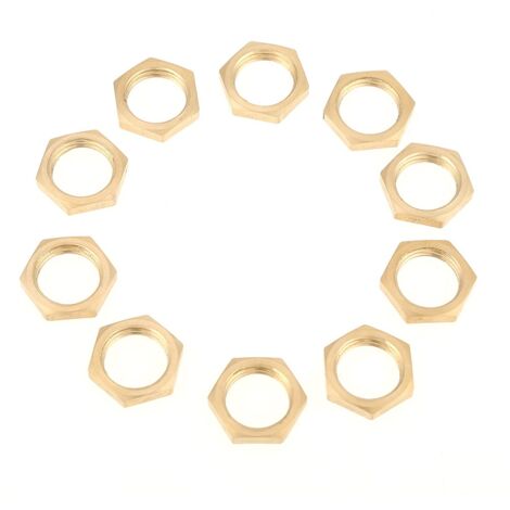 Zoternen 40 stücke Messing Sechskantmuttern G1 / 8 G1 / 4 G3 / 8 G1 / 2 G3 / 4 G1 Gewinde Fitting Dünne Mutter
