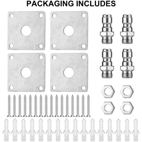 Zoternen 4er-Pack Hochdruckreiniger-Kanonenhalter, 1/4 Zoll Schnellschaumkanone, Wandhalterung, Aufbewahrungsregal