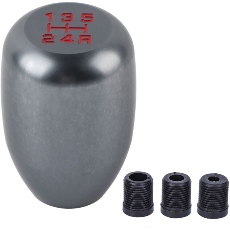 Image of 5-Gang-Schaltknauf für manuelles Auto, Schalthebel mit 3 Adaptern 8/10/12 mm (Titan) - Zoternen