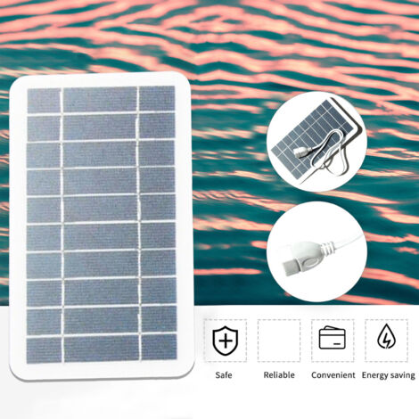 Zoternen 5W 5V Petit Panneau Solaire avec USB DIY Cellule Solaire en Silicium Monocristallin Étanche Camping Portable Power Panneau Solaire pour Power Bank Mobile Phone