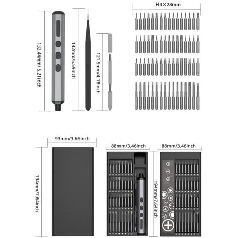 Zoternen 68in1 Mini-Elektroschraubendreher, Präzisions-Magnetwartung, Wartung / CR-V-Schauspieler / Typ-C-Aufladung