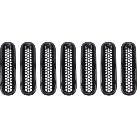Zoternen 7-teiliges schwarzes Frontstoßstangen-Gitter, passend für Jeep Wrangler JK 2007–2017