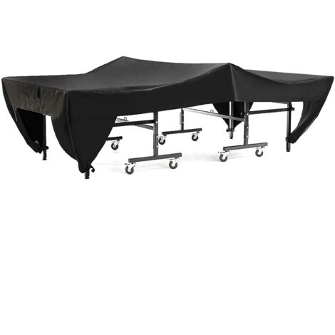 Zoternen Abdeckung f¨¹r Tischtennisplatten, 280 x 153 x 73 cm, Pingpong Tischabdeckung, wasserdicht, schwarz, Schutzh¨¹lle f¨¹r Zuhause, Schule, Innenhof, Terrasse