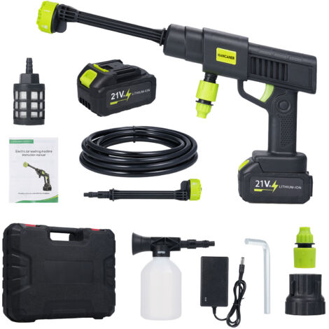 Zoternen Akku-Hochdruckreiniger, 35 Bar tragbarer Hochdruckreiniger, Batterien, 6-in-1-Düse, 4 l/min, 20.000 U/min, batteriebetriebener Hochdruckreiniger für Autos