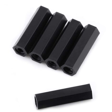 Zoternen Akozon Nylon Schwarz Hex Spacer, 100Pcs M3 Innensechskant Gewinde Spacer Distanzbolzen Schwarz Nylon Sechskant Abstandsbolzen Muttern Sortiment mit Kunststoff-Box(M318)